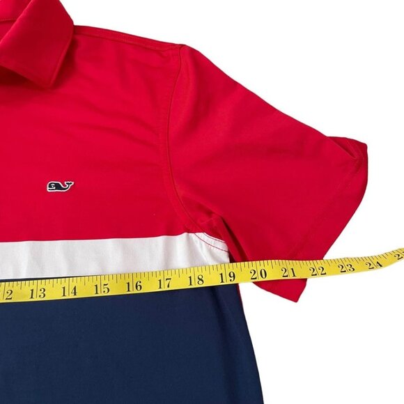 Vineyard Vines Performance Polo Golf Shirt Men’s Size Small Red White Blue Color - Picture 3 of 5